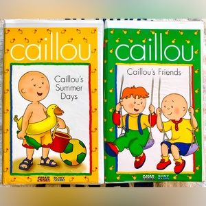 2 Caillou VHS Tapes (clamshell pairing)